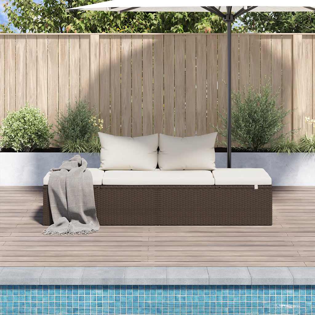 

vidaXL Tuinbed 195x60 cm poly rattan bruin