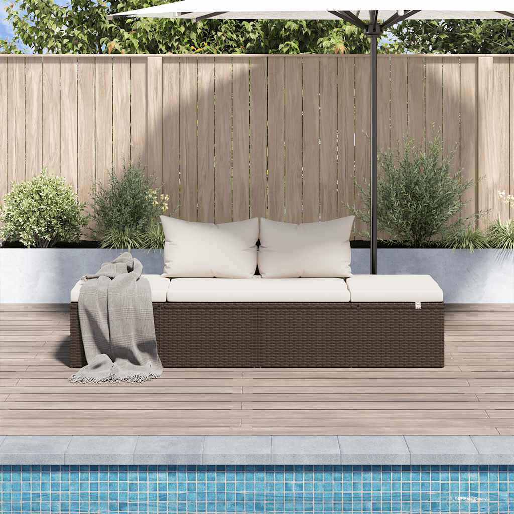 Thumbnail - vidaXL Gartenbett Braun 195×60 cm Poly Rattan