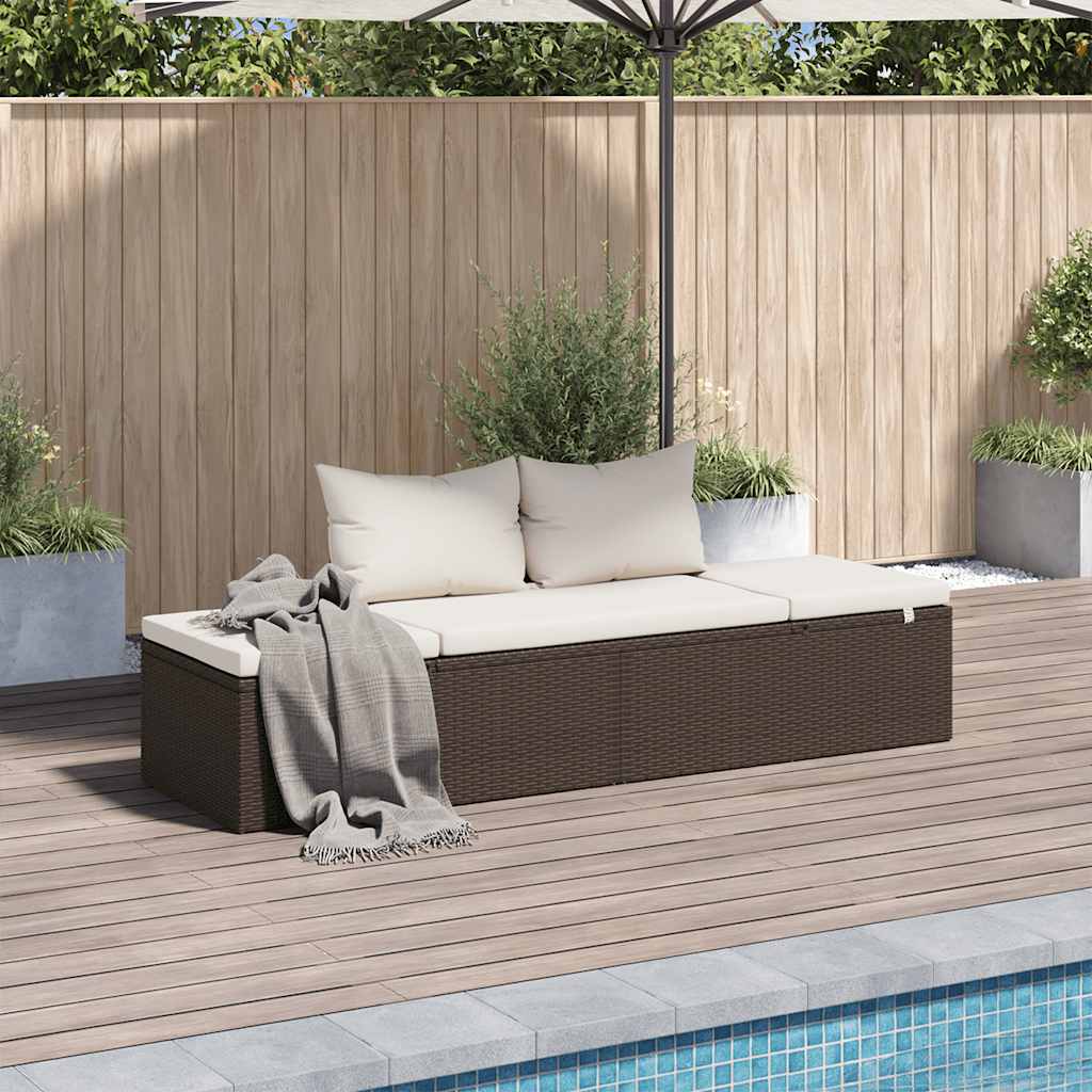 Thumbnail - vidaXL Gartenbett Braun 195×60 cm Poly Rattan