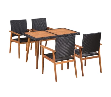 Our vintage poly rattan dining set is a perfect combination of style and functionality. The set will become an eye-catcher in your garden or on your patio!