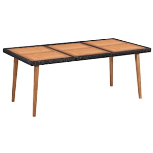 vidaXL 7-osaline aiamööblikomplekt, polürotang, must ja pruun