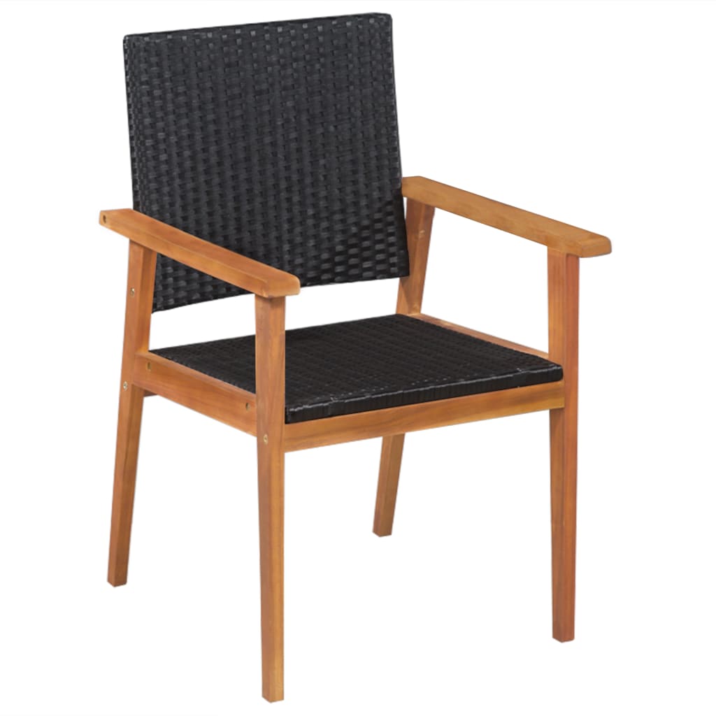vidaXL Buitenstoelen 2 st poly rattan zwart en bruin