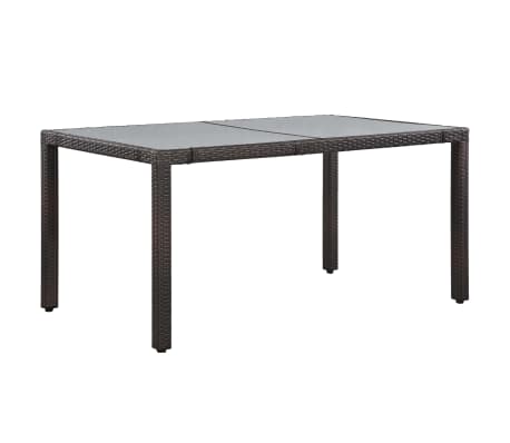 vidaXL Lauko valgomojo baldų kompl., 7 dalių, rudas, poliratanas