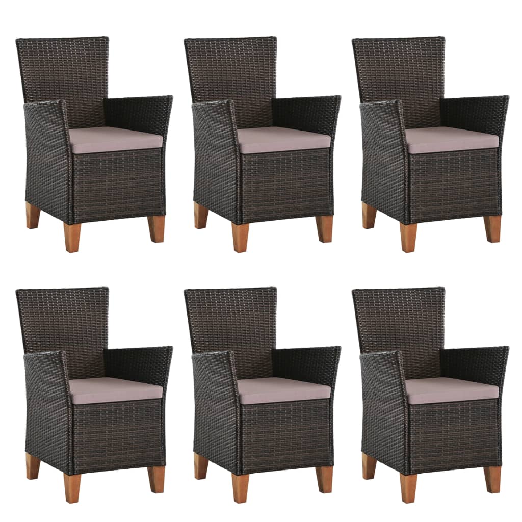 

vidaXL 7-delige Tuinset poly rattan zwart en bruin