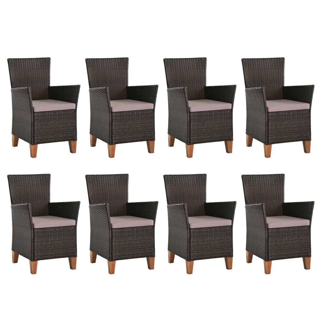 

vidaXL 9-delige Tuinset poly rattan bruin en grijs