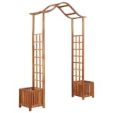 vidaXL Tuinboog met plantenbak 180x40x218 cm massief acaciahout