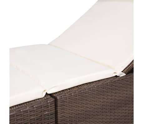 Sonnenliege mit Polsterauflage Poly Rattan Braun Q5S1