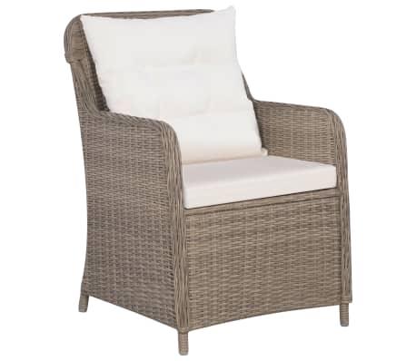 vidaXL Chaises d'ext&eacute;rieur et coussins lot de 2 R&eacute;sine tress&eacute;e Marron