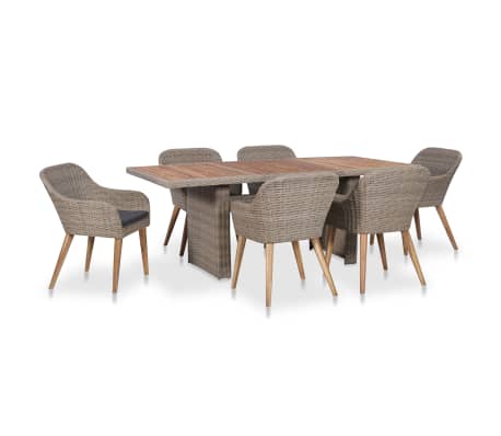 Esszimmertisch Esstischset Esszimmergarnitur K/üchentisch Esszimmer Stuhl Tisch Sitzgruppe Esstisch mit 6 St/ühlen Cappuccino-Braun vidaXL Essgruppe 7-TLG