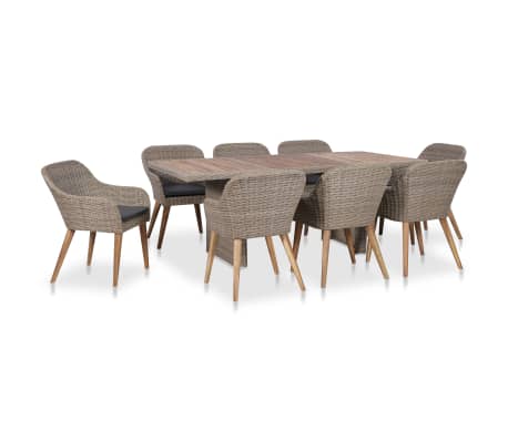 Vidaxl 9 Tlg Garten Essgruppe Mit Kissen Poly Rattan Im Vidaxl Trendshop Vidaxl Ch