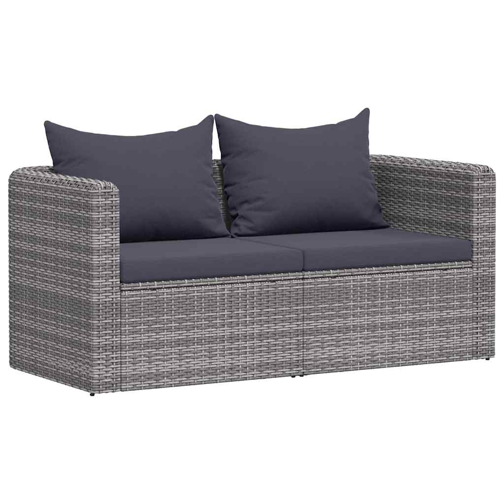 Thumbnail - vidaXL Garten-Ecksofas 2 Stk. Grau Poly Rattan