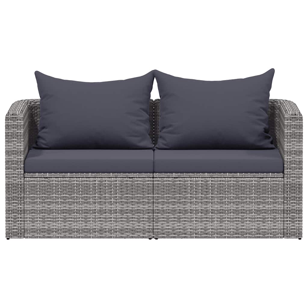 Thumbnail - vidaXL Garten-Ecksofas 2 Stk. Grau Poly Rattan