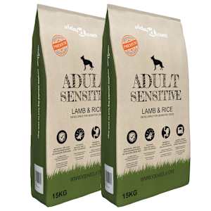 vidaXL Premium koerte kuivtoit "Adult Sensitive Lamb & Rice" 2 tk, 30 kg