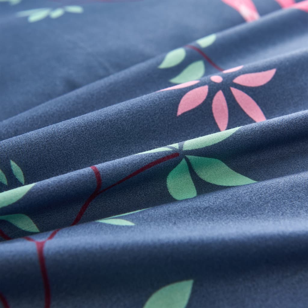 

vidaXL Dekbedovertrekset flamingo 155x200/80x80 cm marineblauw/roze