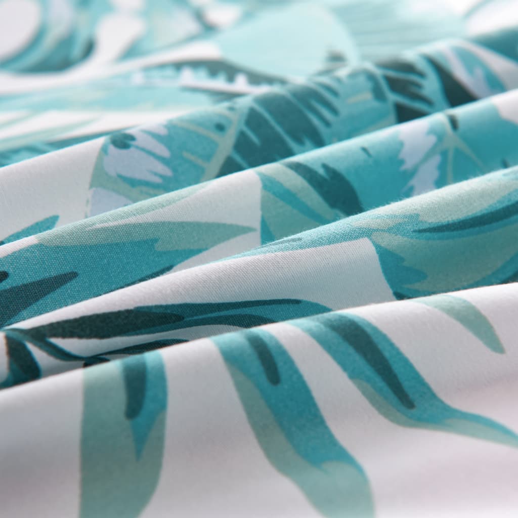 

vidaXL Dekbedovertrekset bladeren 140x200/60x70 cm groen