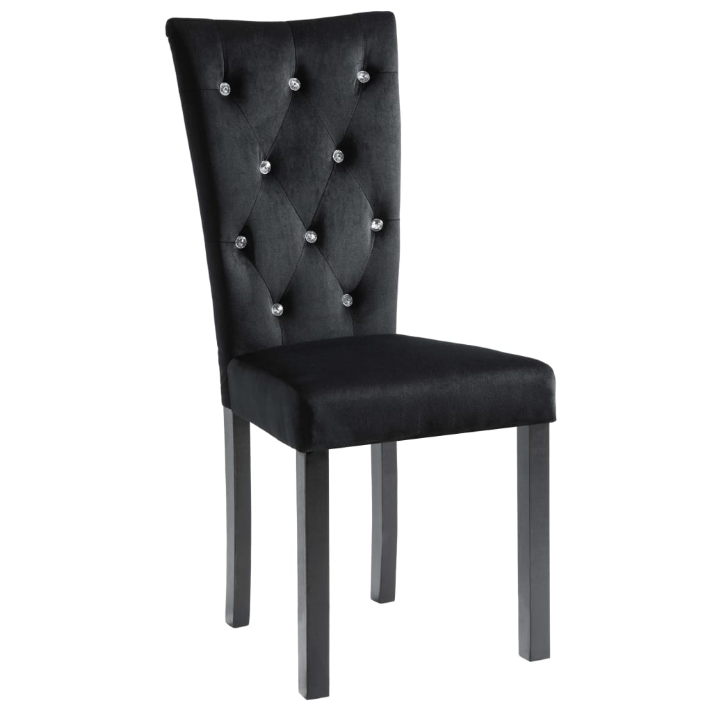 

vidaXL Eetkamerstoelen 2 st fluweel zwart
