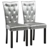 vidaXL Matstolar 2 st sammet silver