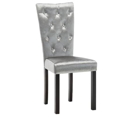 vidaXL Jídelní židle 4 ks stříbrné samet