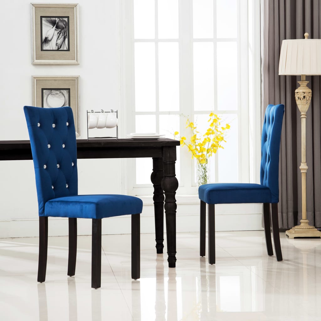 Valgomojo kėdės, 2 vnt., tamsiai mėlynos, aksomas | Stepinfit