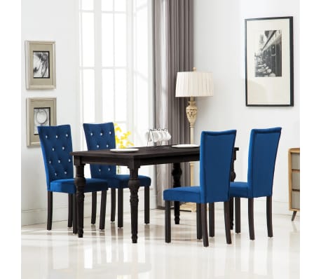 vidaXL Sillas de comedor de terciopelo azul oscuro 4 unidades | vidaXL.es