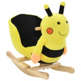 vidaXL Schaukeltier Hummel mit Rückenlehne Plüsch 60x32x57 cm Gelb