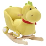 vidaXL Schaukeltier Drachen Rückenlehne Plüsch 60x32x53cm Limettengrün