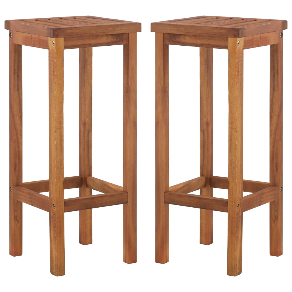 vidaXL Tabourets de bar 2 pcs Bois d'acacia solide