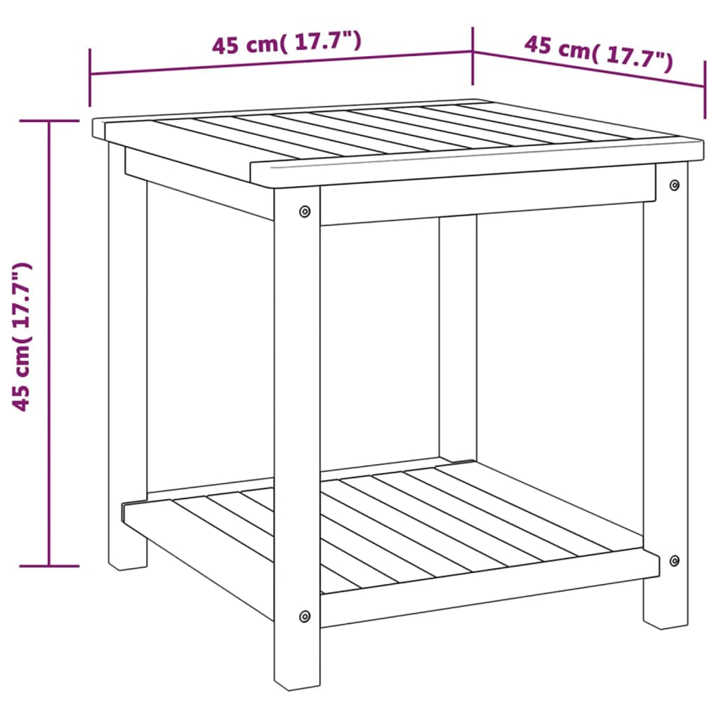 Tömör akácfa kisasztal 45 x 45 x 45 cm 