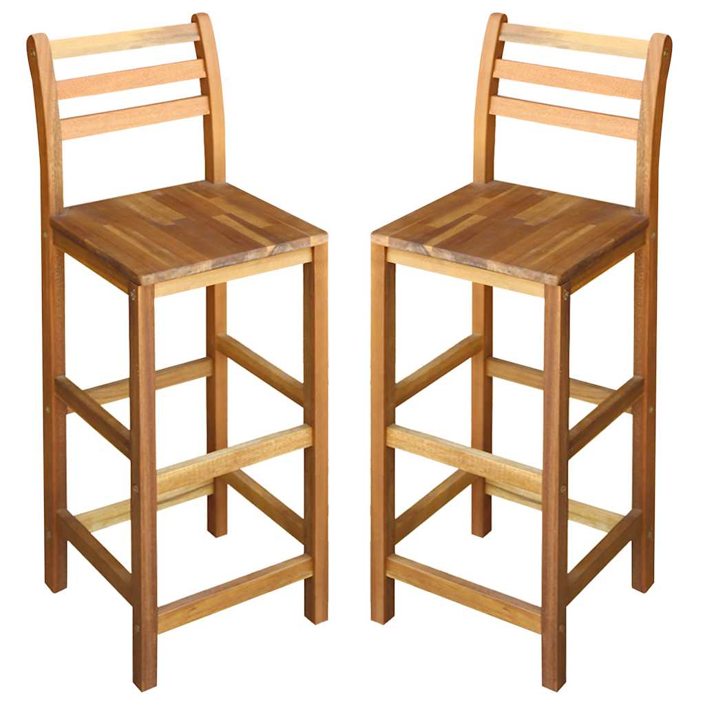 2 Pcs Bar Chairs Stools Breakfast Dining Hall With Backrest Solid Details About 2 Pcs Bar Chairs Stools Breakfast Dining Hall With Backrest Solid Acacia Wood Uk