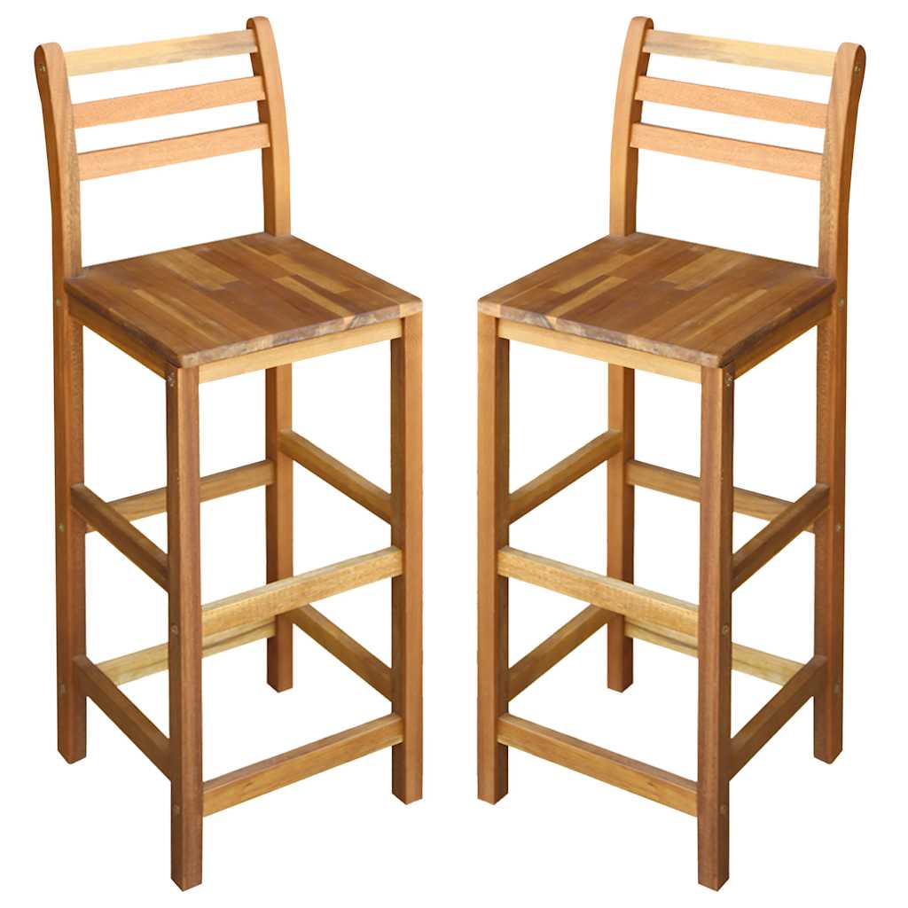 vidaXL Tabourets de bar 2 pcs Bois d'acacia solide