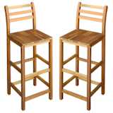 vidaXL Bar Chairs 2 pcs Solid Acacia Wood 16.5"x14.2"x43.3"