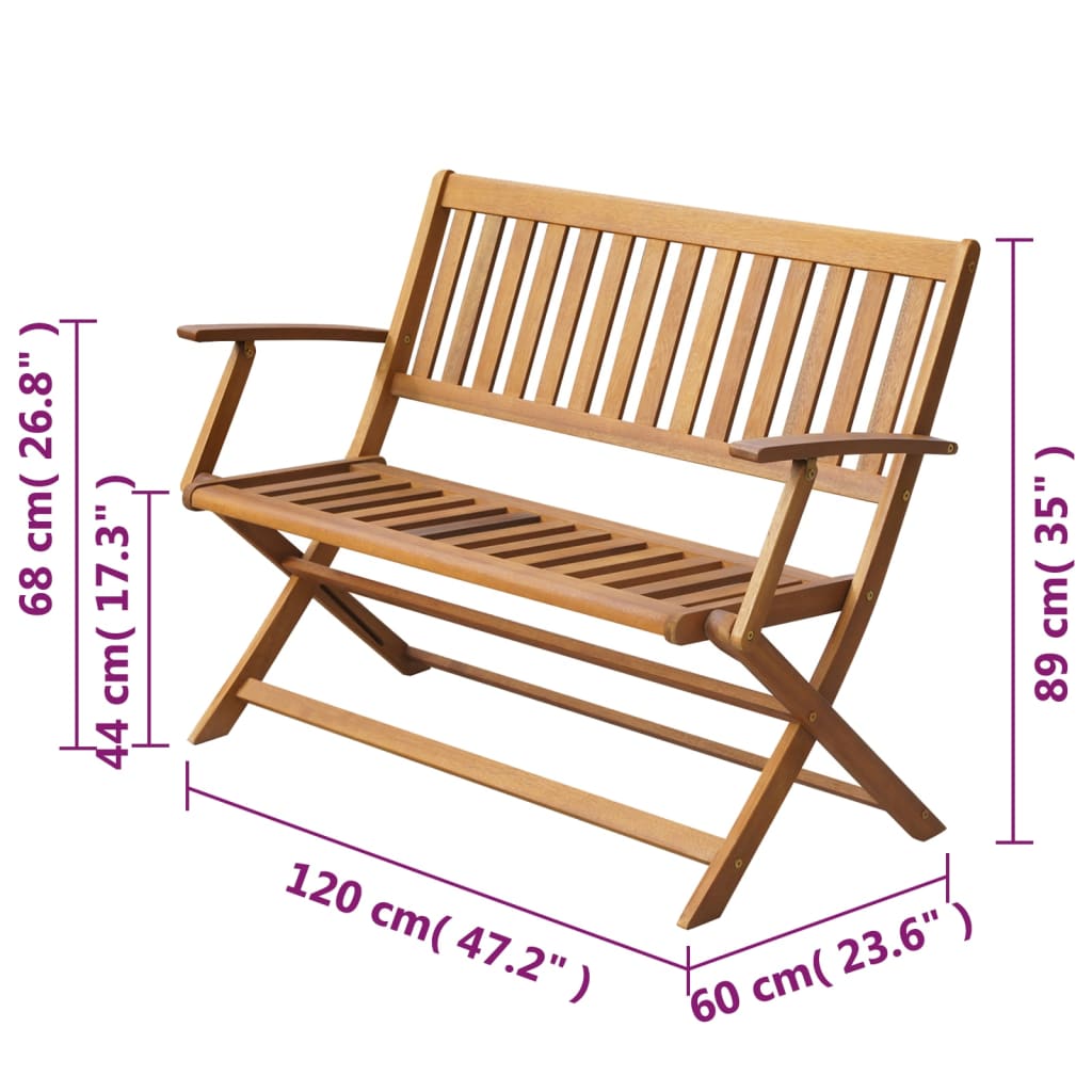 Градинска пейка, 120 cм, акация масив