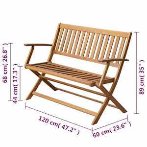 Zahradní lavice 120 cm masivní akácie - obrázek 4