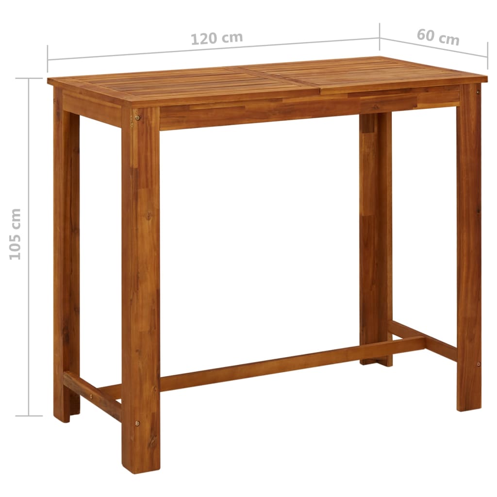 Barski stol od masivnog drva akacije 120 x 60 x 105 cm
