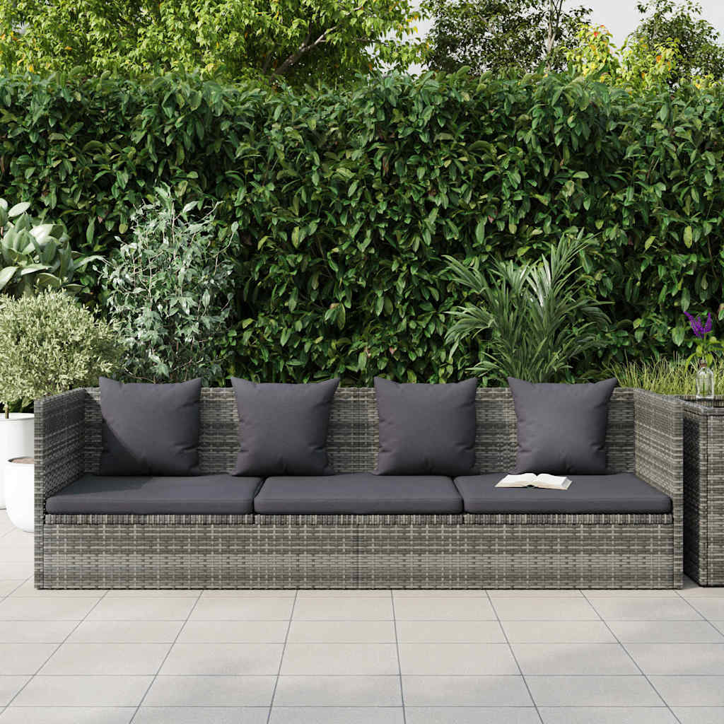 Lettino Da Giardino Grigio 200x60 Cm In Polyrattan VidaXL 13 width=274