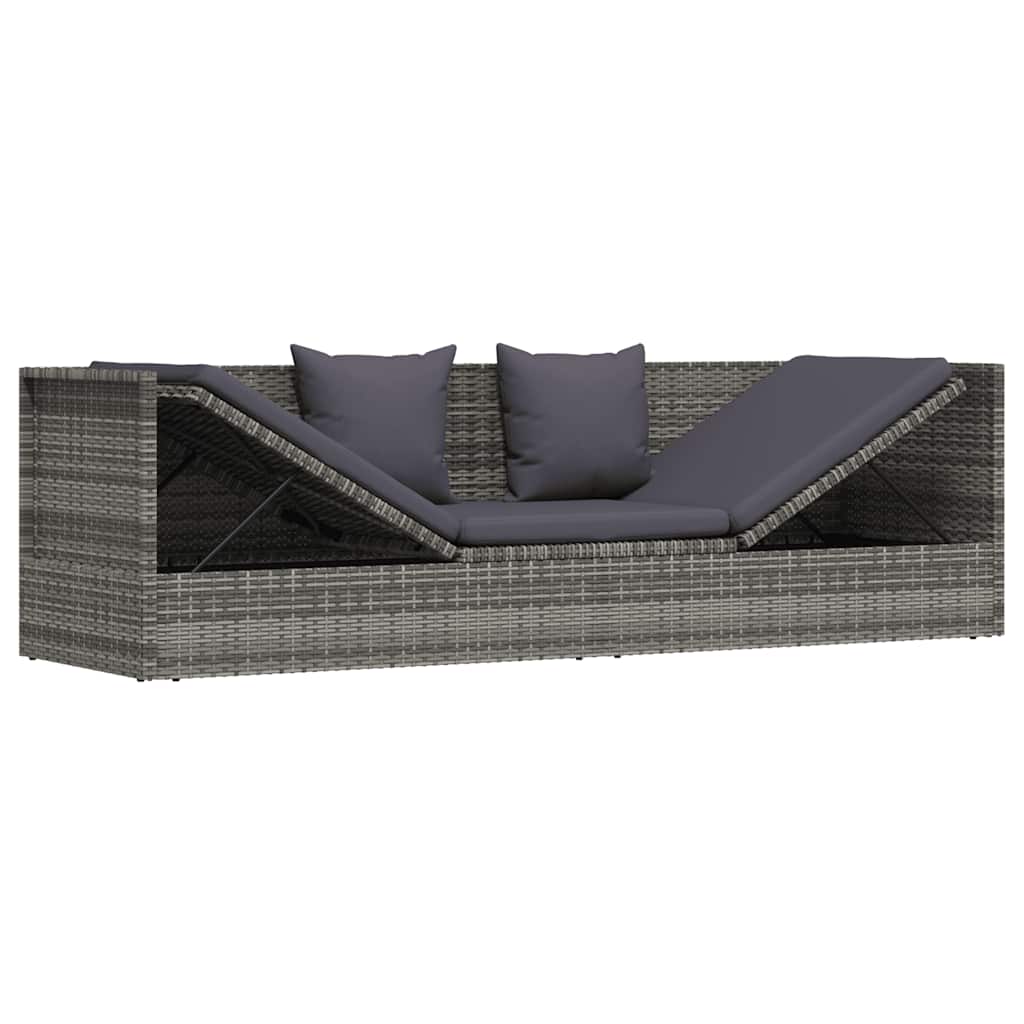 Lettino Da Giardino Grigio 200x60 Cm In Polyrattan VidaXL 15 width=274