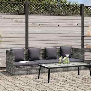 Vrtna postelja poli ratan 200x60 cm siva