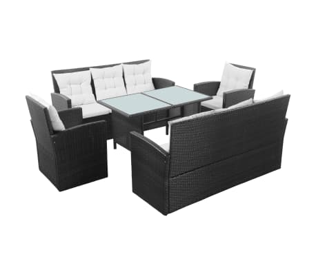 Vidaxl 5 Tlg Garten Sofagarnitur Poly Rattan Schwarz Und