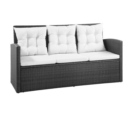 Vidaxl 5 Tlg Garten Sofagarnitur Poly Rattan Schwarz Und