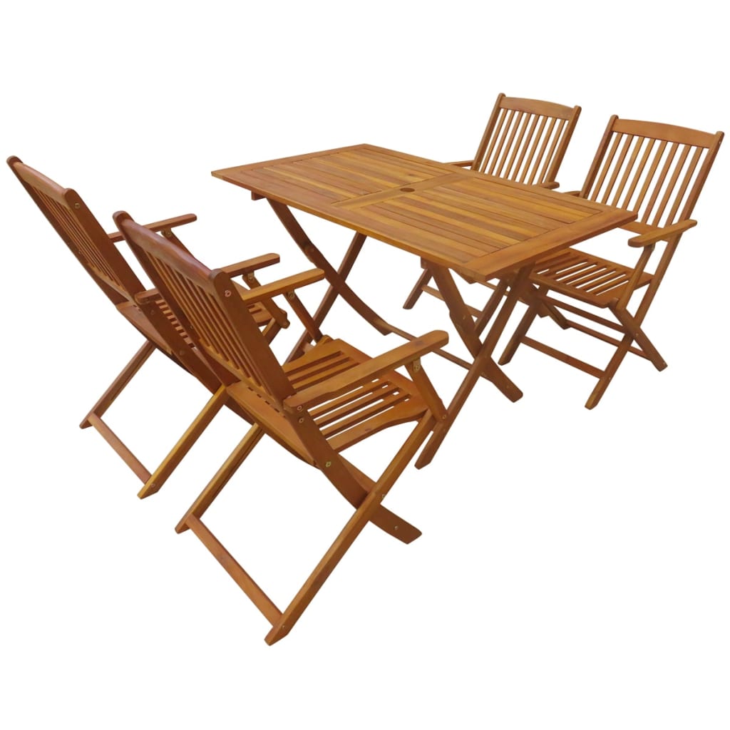 

vidaXL 5 Piece Folding Patio Dining Set Solid Eucalyptus Wood