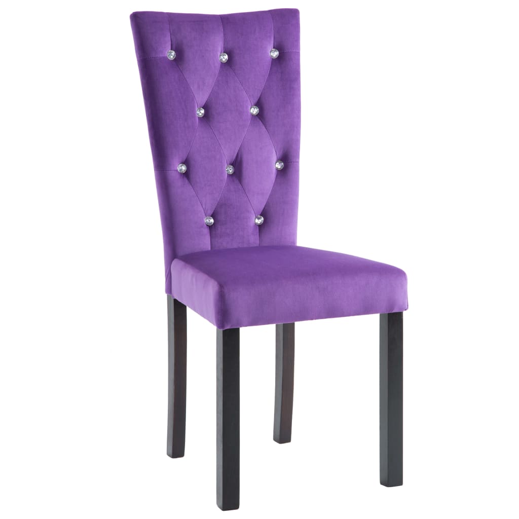 vidaXL Sillas de comedor 6 unidades terciopelo morado