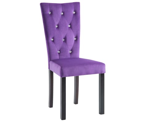 vidaXL Krzesła stołowe, 6 szt., fioletowe, aksamitne