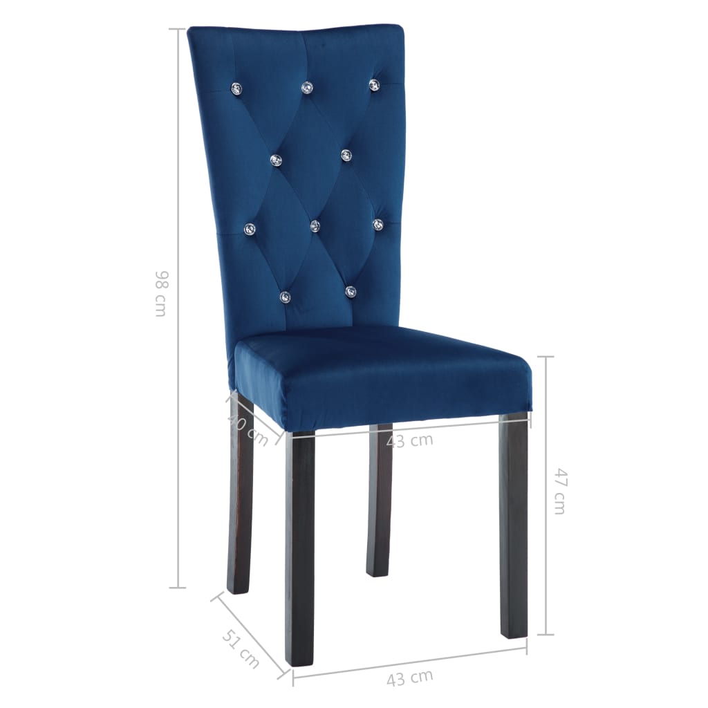 Valgomojo kėdės, 6 vnt., tamsiai mėlyna, aksomas | Stepinfit