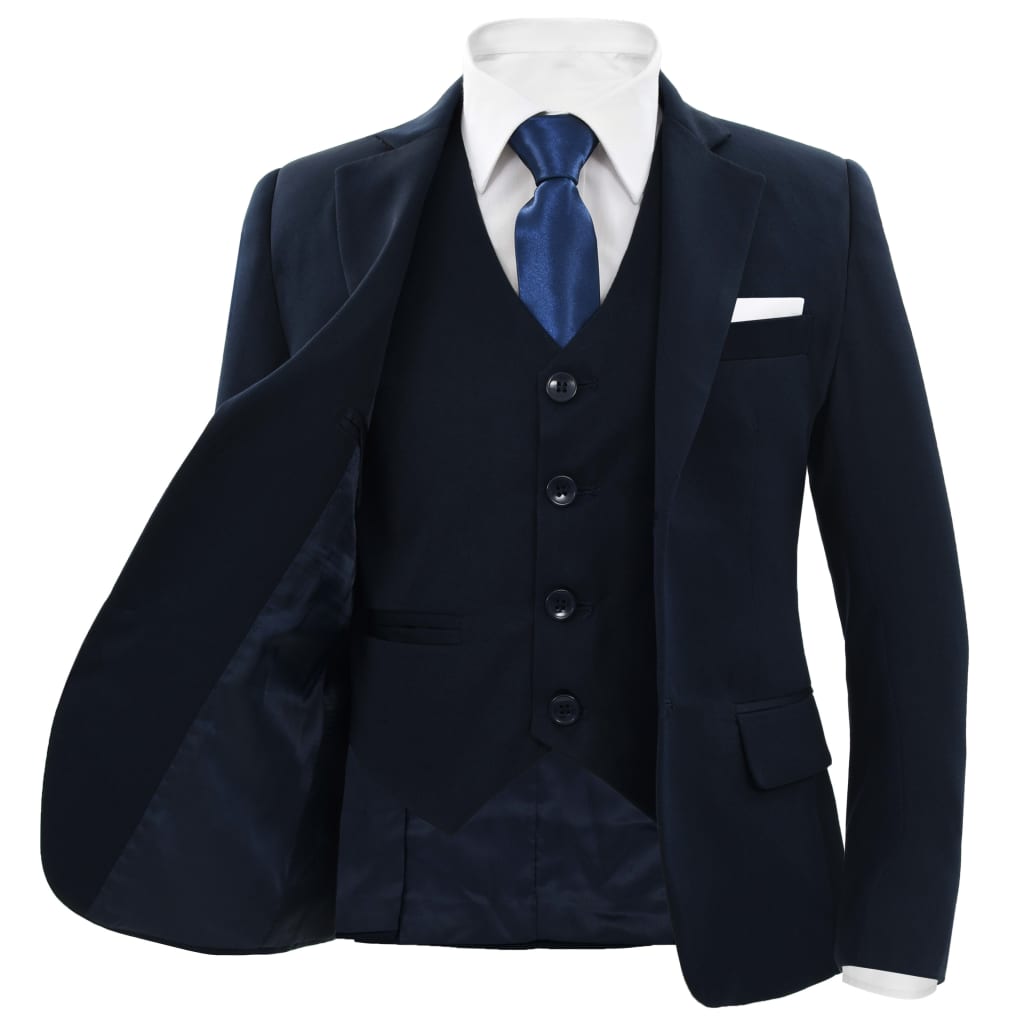 vidaXL Children's 3 Piece Dinner Suit Size 140/146 Navy