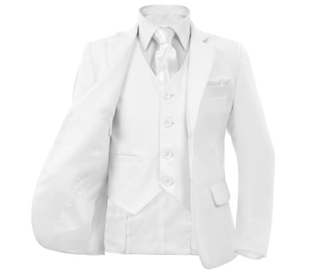 vidaXL Traje de gala para niños de 3 piezas talla 128/134 blanco