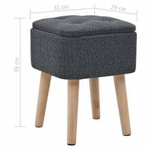 Stoličky s úložným prostorem 2 ks tmavě šedé textil - obrázek 11
