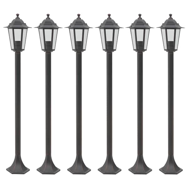vidaXL aialaternad, 6 tk, E27 110 cm, alumiinium, pronks