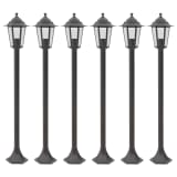 vidaXL Lampioni da Giardino 6pz E27 110 cm Alluminio Bronzo