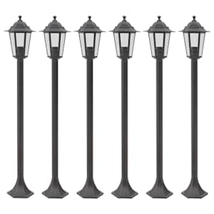 Vrtne ulične svetilke 6 kosov E27 110 cm aluminij bronaste