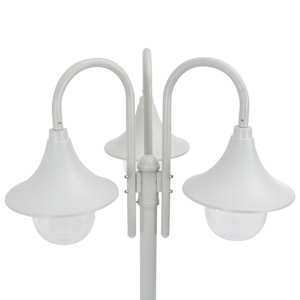 Zahradní sloupová lampa 3 ramena E27 220 cm hliník bílá - obrázek 3